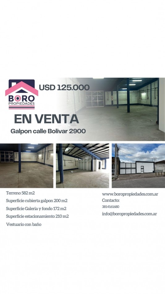 venta Galpon calle Bolivar 2900